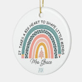 Décoration En Céramique enseignant personnalisé arc-en-ciel Noël, personna (Gauche)