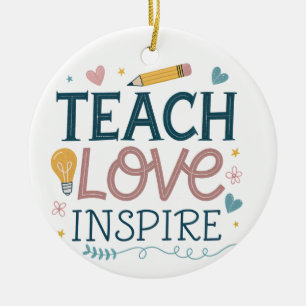 Décoration En Céramique Enseigner Amour Inspirer – Cadeau de Remerciement