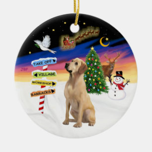 Décoration En Céramique Enseignes de Noël - Labrador jaune