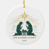 Décoration En Céramique Ensemble sous l'ornement de la Nativité étoilée (Dos)