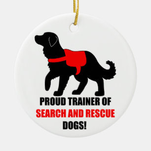Décoration En Céramique Entraîneur fier des chiens de service de recherch