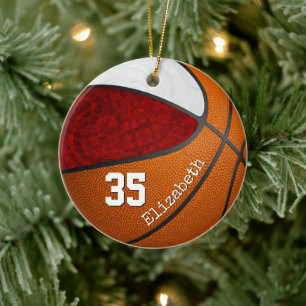 Décoration En Céramique équipe blanche de maroon couleurs joueur de basket