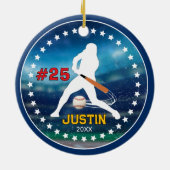 Décoration En Céramique Équipe cool de baseball garçon athlète (Dos)