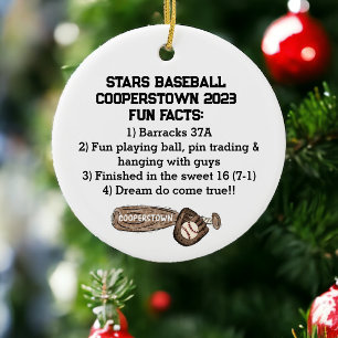 Décoration En Céramique Équipe de baseball de Cooperstown Faits amusants p