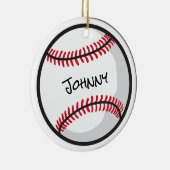 Décoration En Céramique Équipe de baseball Nom personnalisé Blanc Rouge No (Droite)