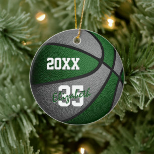 Décoration En Céramique équipe de filles gris vert couleurs basket-ball