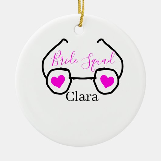 Décoration En Céramique Équipe de mariée lunettes de natation rose noir cœ (Devant)