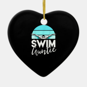 Décoration En Céramique Équipe de natation Tante Tante Nephew nage nage Ca