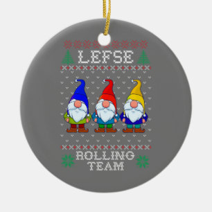 Décoration En Céramique Équipe de roulage Lefse, Tomte Gnome de Noël en tr