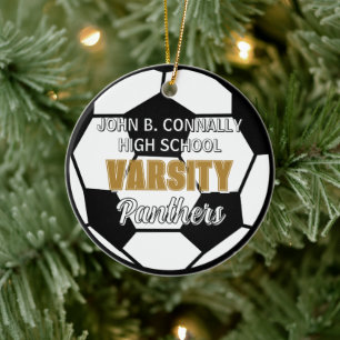 Décoration En Céramique Équipe de soccer universitaire de lycée Noël