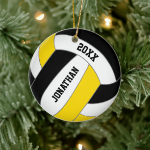 Décoration En Céramique équipe de sports d'or noir couleurs garçons volley