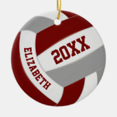 Décoration En Céramique équipe maroon gris couleurs keepsaké volleyball (Devant)