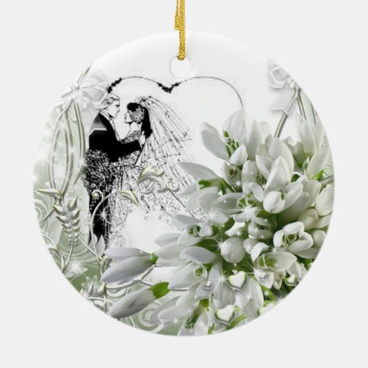 Décoration En Céramique ęr mariage 3 d'année (Dos)