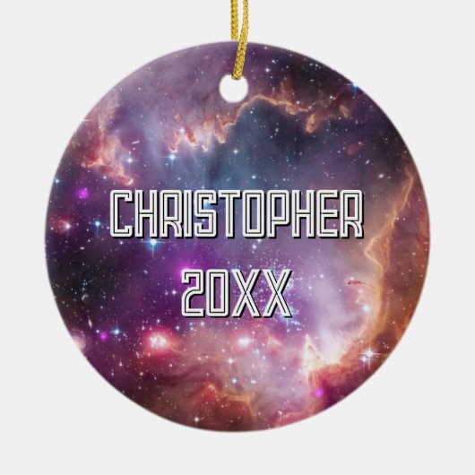 Décoration En Céramique Espace Extérieur Galactique Violet (Devant)