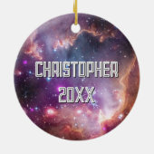 Décoration En Céramique Espace Extérieur Galactique Violet (Dos)