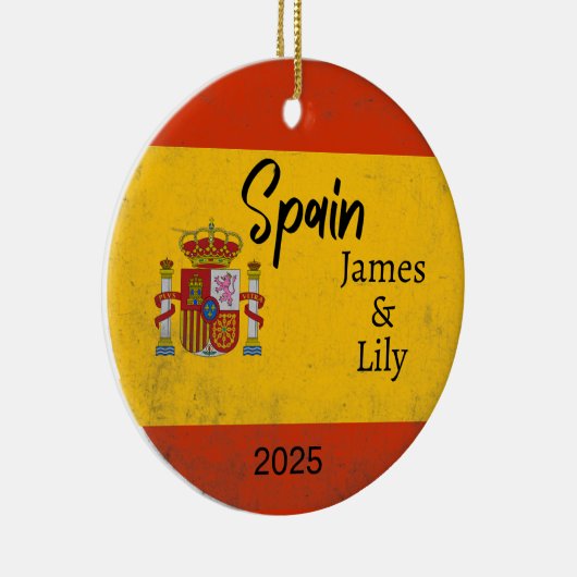 Décoration En Céramique Espagne Drapeau Ornement, Personnalisé Espagne (Droite)