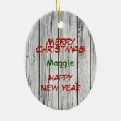 Décoration En Céramique Espagnol chiot de Noël en stock sur bois (Dos)