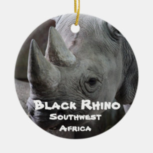 Décoration En Céramique Espèces en voie de disparition, Rhino noir
