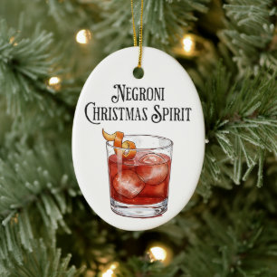 Décoration En Céramique Esprit de Noël drôle Negroni Cocktail de fêtes