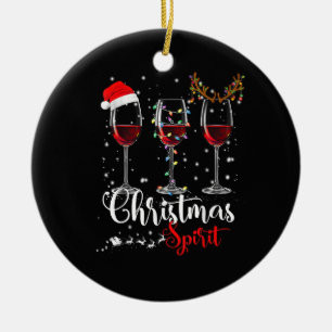 Décoration En Céramique Esprits De Noël Drôle Lunettes De Vin Noël