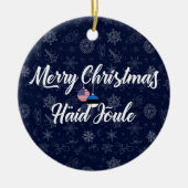 Décoration En Céramique Estonian American Bilingual Merry Christmas (Devant)