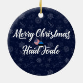 Décoration En Céramique Estonian American Bilingual Merry Christmas (Dos)