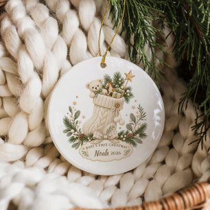 Décoration En Céramique Étagère de jouets anciens pour le premier Noël de