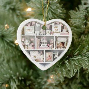 Décoration En Céramique Étagères miniatures Noël personnalisé bébé fille