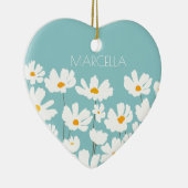 Décoration En Céramique Été Blanc Fleurs Cosmos Nom personnalisé (Droite)