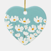 Décoration En Céramique Été Blanc Fleurs Cosmos Nom personnalisé (Dos)