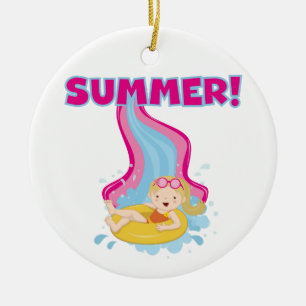 Décoration En Céramique Été blond de fille