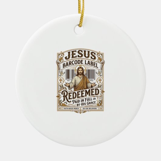 Décoration En Céramique étiquette de code-barres Jésus Rachetée Jésus code (Devant)