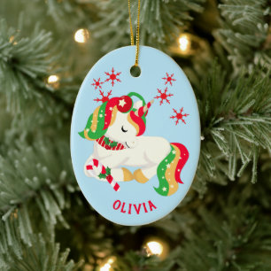 Décoration En Céramique Étoile colorée Unicorn Enfants Noël