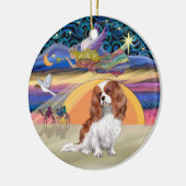 Décoration En Céramique Étoile de Noël - Blenheim Cavalier King Charles (Gauche)