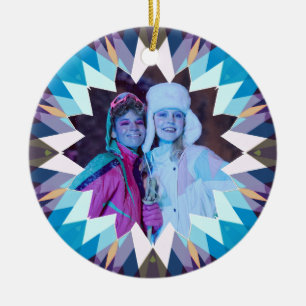 Décoration En Céramique Étoile de Noël personnalisée bleue violette Photo