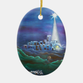 Décoration En Céramique Étoile d'ornement d'ovale de Bethlehem