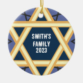 Décoration En Céramique Étoile personnalisée de David (Devant)