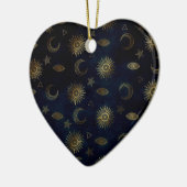 Décoration En Céramique Étoiles célestes Blue Gold Sun Moon (Gauche)