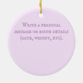 Décoration En Céramique Étoiles de lune & Fluffy Cloud Lilac Baby Keepsaké (Dos)