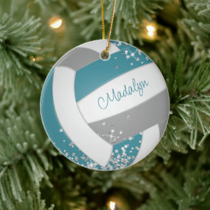Décoration En Céramique étoiles faux argent sur filles turquoise gris voll