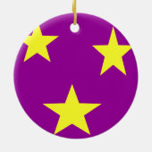 Décoration En Céramique étoiles jaunes sur violet (Dos)