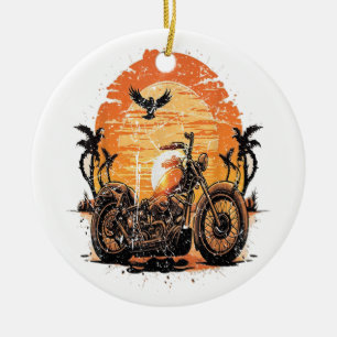 Décoration En Céramique Étonnant Retro Vintage Moto Classic Sunset C