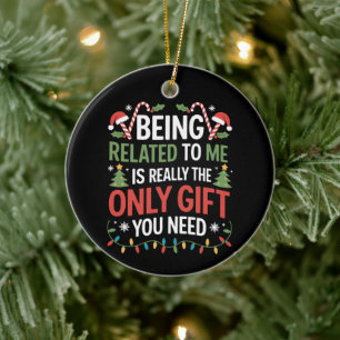 Décoration En Céramique Être apparenté à moi drôle de Noël en famille Xmas