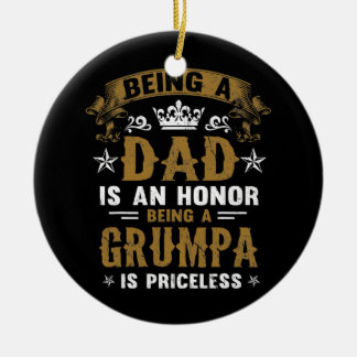 Décoration En Céramique Être Papa Est Un Honneur Être Un Grumpa Est