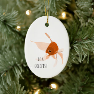 Décoration En Céramique être une illustration minimale orange noir poisson