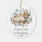 Décoration En Céramique Eucalyptus Bois Animaux Bébé 1er Noël (Gauche)