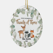 Décoration En Céramique Eucalyptus Premier Noël en famille de 3 (Droite)