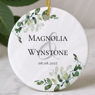Décoration En Céramique Eucalyptus Verdure Mariage Faveur