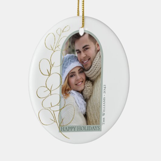 Décoration En Céramique Eucalyptus verdure Photo Arc Noël (Droite)