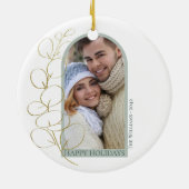 Décoration En Céramique Eucalyptus verdure Photo Arc Noël (Dos)